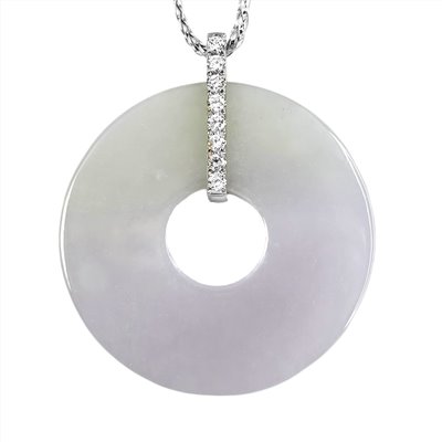 淡紫平安扣玉環鑽墜