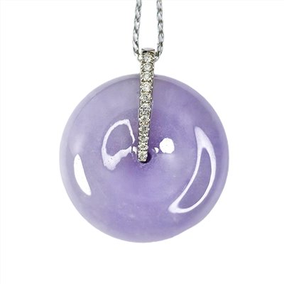 紫翡翠紫羅蘭平安扣鑽墜