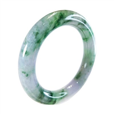 圓條飄花帶紫翡翠玉鐲 17.5圍 附中國寶石證書(已售出)