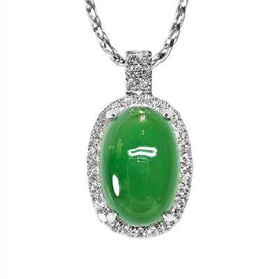 翡翠方形蛋面鑽墜