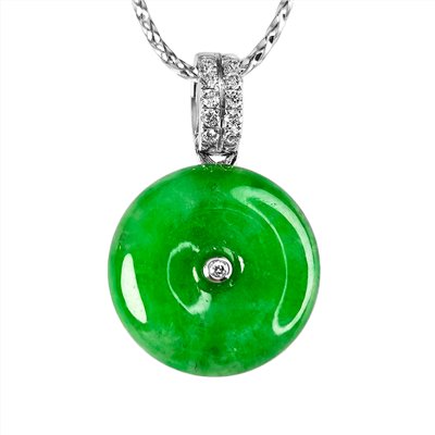 翡翠古錢鑽墜(已售出)