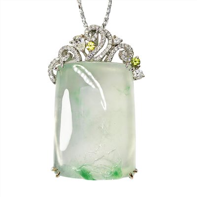 玻璃種無事牌鑽墜 附中國寶石證書(已售出)