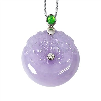 紫翡翠紫羅蘭龍扣玉墜(已售出)