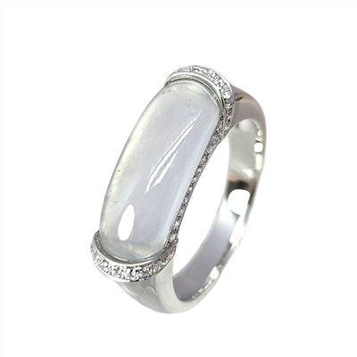 玻璃種茅台白馬鞍鑽戒 國際圍15號