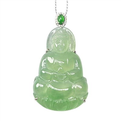 玻璃種蘋果綠觀音玉墜 (中國寶石證書)已售出