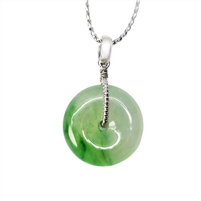 冰種帶翠綠平安扣小玉墜(已售出)