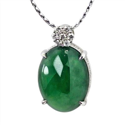 冰種豔綠蛋面玉墜