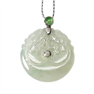冰種芙蓉綠平安龍扣玉墜