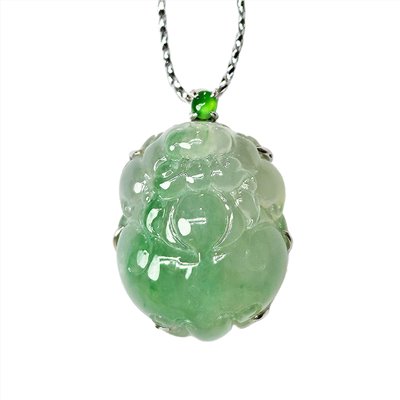 冰種飄陽綠貔貅玉墜