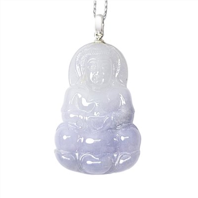 翡翠粉紫觀音玉墜