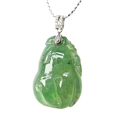 高冰歡喜佛手玉墜(附中國寶石證書)