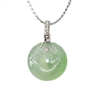 翡翠冰種芙蓉平安龍扣玉墜(已售出)