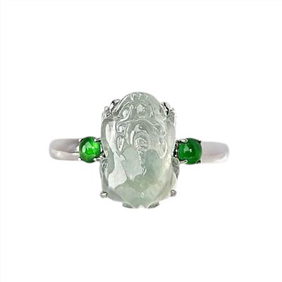 玻璃種貔貅戒指 國際圍10號