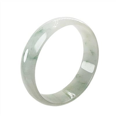 翡翠細冰糯飄蘭花寬版扁鐲 約17圍