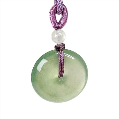 翡翠玻璃種晴水綠平安扣 贈精美中國繩乙入