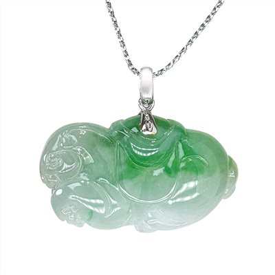 翡翠駿馬馱財玉墜 