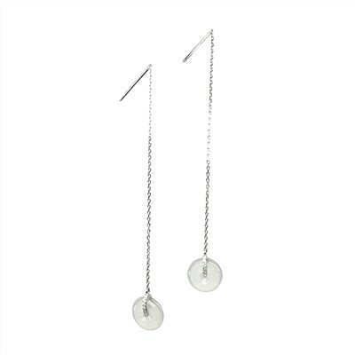 玻璃種平安扣耳環