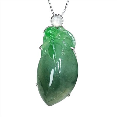 翡翠猴桃獻壽玉墜