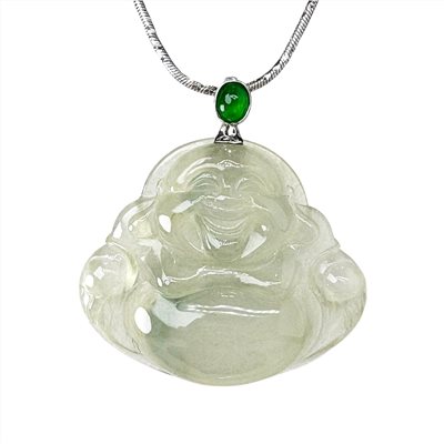 高冰淡茶金彌勒佛玉墜 