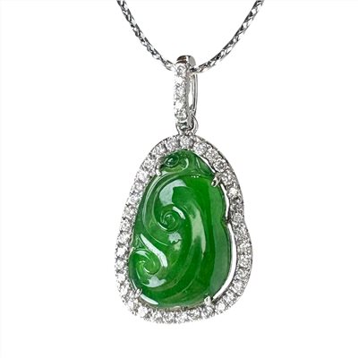 翡翠如意鑽墜