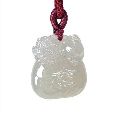 柿獅如意玉墜 事事如意 贈精美中國繩乙入