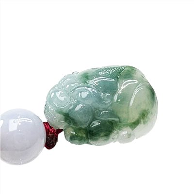 翡翠飄花貔貅把玩掛件 贈精美掛繩乙入