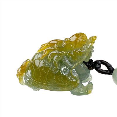 翡翠福壽雙全黃綠龍龜(已售出)