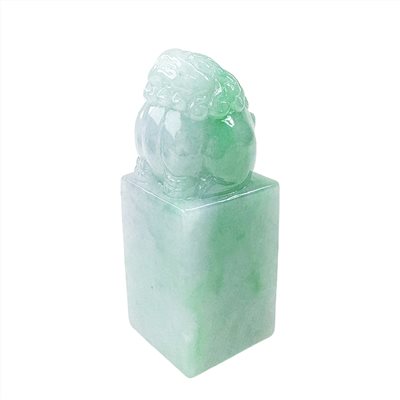 翡翠雪靈玉獅方印