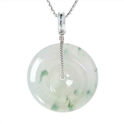 冰糯飄蘭花大平安扣翡翠玉墜 