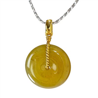 黃翡平安扣翡翠玉墜