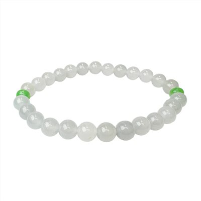 冰心綠意翡翠玉珠手鍊 約6.8mm 共28枚