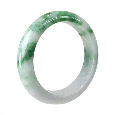 翡翠白底青玉鐲 18.5圍